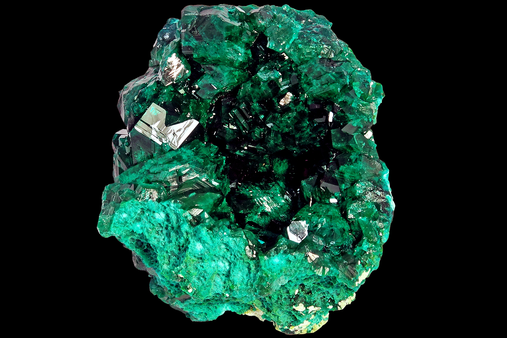 Dioptase de la République du Congo, musée des Cristaux ©Commune de Chamonix legs Jouty